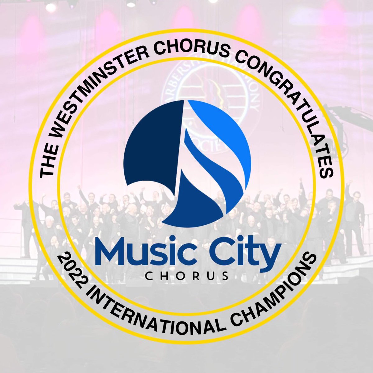 Congratulations to the Music City Chorus on your Gold Medal win! You all made it happen together and Westminster is incredibly proud for you as you become the new International Champions! <a href="/MusicCityChorus/">Music City Chorus</a>