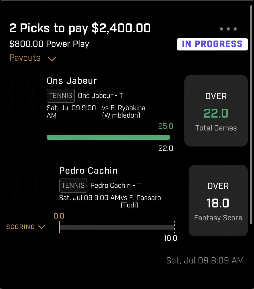Moshii_bb's tweet photo. Some wins from people who cashed!!
Creds - Wetlikeimabook
#GamblingTwitter #tennjs #prizepicks #Wimbledon https://t.co/Yzz6V8lPaP
