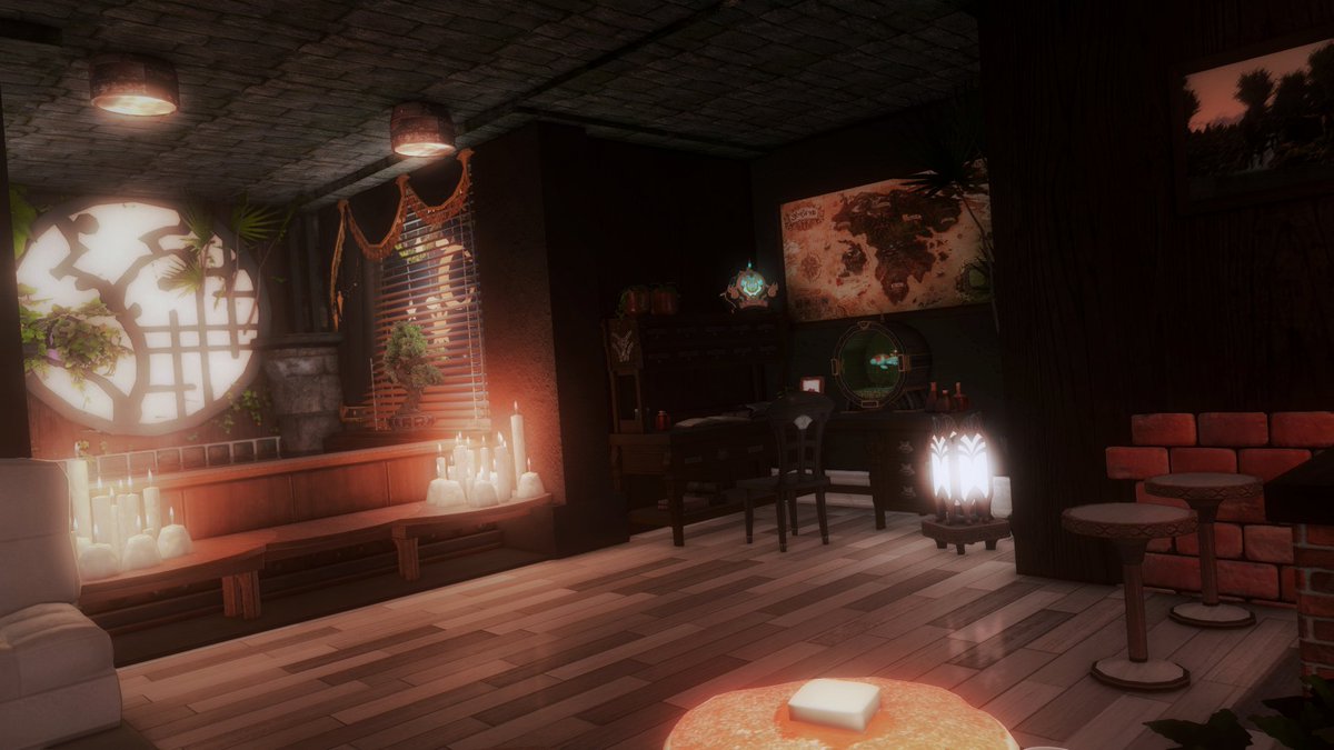 my apartment, thrown together a few months back!
-x-
cozy brown/black themed apartment, complete with a hot tub
[APT] Light / Lich / Lavender Beds / Apt Room No.025
#ffxiv #ff14 #ffxivhousing #ff14housing #HousingEden