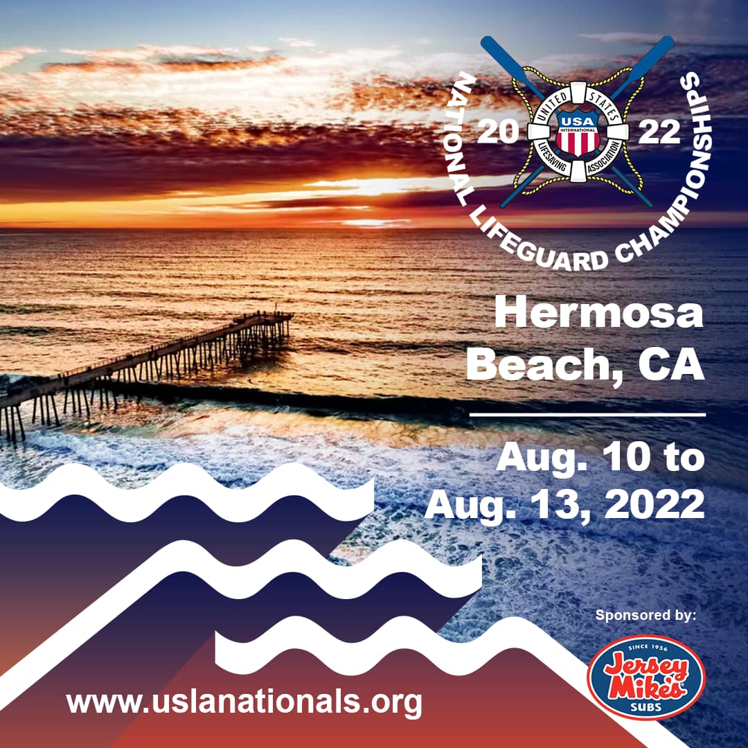 Registration is open for the Jersey Mike's USLA National Lifeguard Champ's at California's iconic Hermosa Beach Pier at uslanationals.org. 

JGs and U-19s August 10, Open &amp; Masters August 11-13. Check back often for updates.