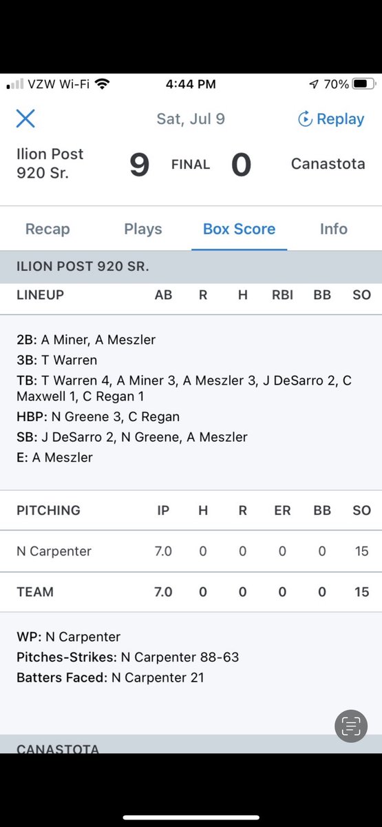 HerkBase's tweet photo. Former Herk Base and 2021 Graduate of HHS @NoahCarp12 was DEALING on the mound for IP920 today! No-No with 15 Ks!! https://t.co/pvYi26TZgl