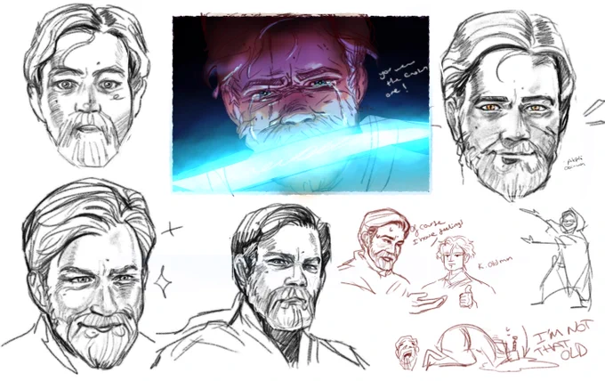 haha I finally have disney+
here are some obi wan studies for fun 