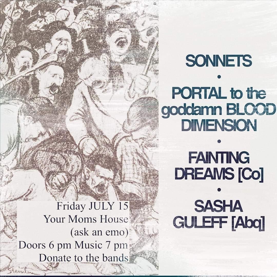 Stoked to be back in SLC next weekend with the greats <a href="/PRTLGDBD/">Portal to the God Damn Blood Dimension</a> and <a href="/Sonnets_slc/">Sonnets</a>