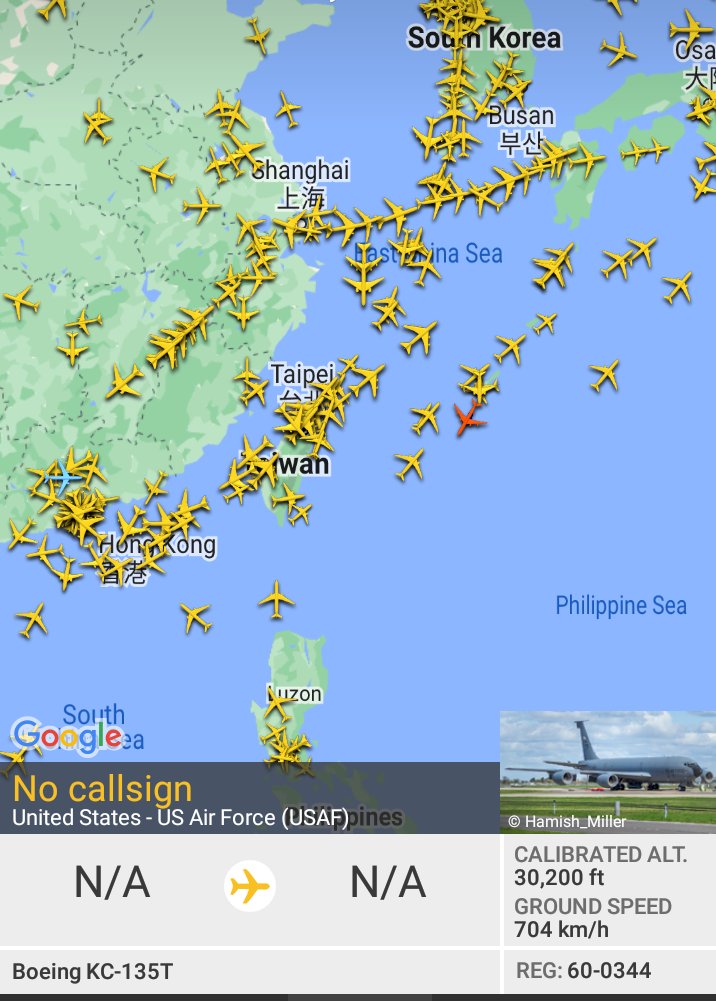 Oceanworldfree's tweet photo. 🇺🇲USAF 60-0344 #AE013C

#MiyakoStrait

Boeing KC-135T https://t.co/GwMnZZMaW6