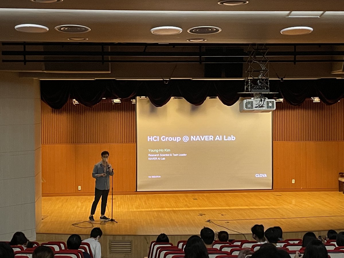 hyunggu's tweet photo. Happy to share that @sigchi Korea local chapter summer event was held successfully! 121 registered participants, 36 affiliations, 13 SVs, keynote talk, coffee break, #NAVER_AI_LAB, panel discussion, &amp; networking event. Huge thanks to our awesome sponsors: @USeoul &amp; @ClovaAiLab! https://t.co/1udCyx4vXN