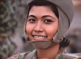Indochina_War's tweet photo. Famous Cambodian singer Ros Serey Sothea during her service with the 1st Airborne Brigade, Khmer National Armed Forces. Phnom Penh, 1972. She disappeared during the Khmer Rouge years and is believed to be one of the many deaths from the Cambodian genocide https://t.co/f4bbm9kWiM