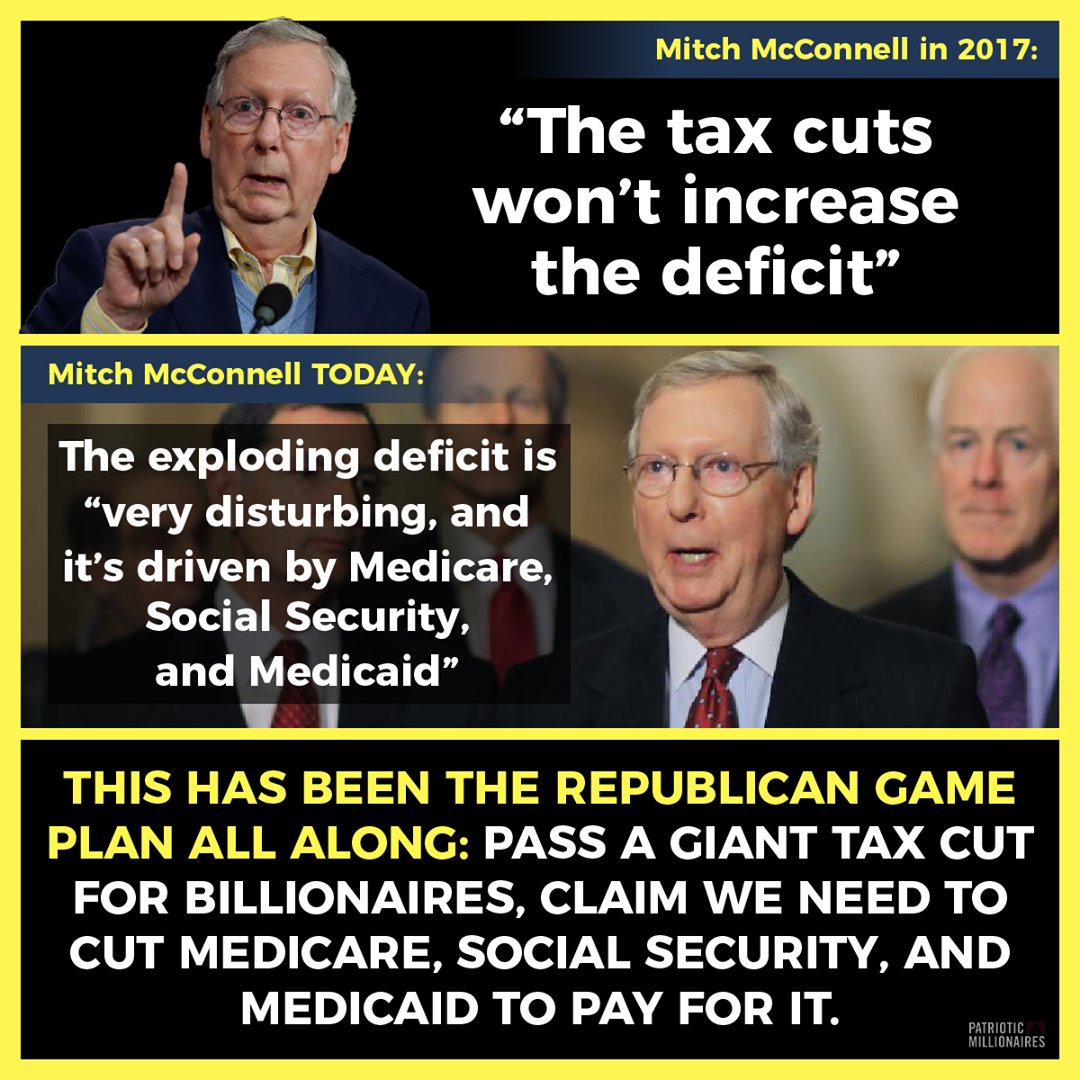 Trump, Mitch McConnell and the Republicans only passed 1 major bill, in Trumps 4 years - tax cuts for the wealthiest, and major corporations. They didn't even build their wall! When the tax revenues fell, they blamed Medicare, Medicaid and Social Security! #DemVoice1 #Fresh
