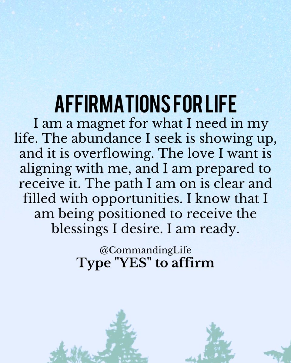 Commanding_Life's tweet photo. I am a magnet for more. Affirm these words, type “Yes” or drop a “💜”  ✨Check out our inspirational and motivational courses, books and journals ✅ CHECK LINK IN BIO for more info 😄 
.
✅Follow for more https://t.co/qNkTyx0DvL
