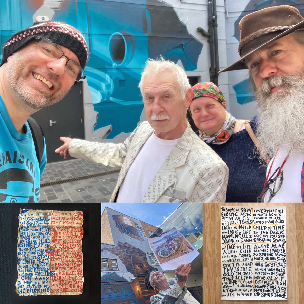 HarwoodAliArt's tweet image. Liverpool Arts Lab celebrated artist Smug’s excellent Pool of Life mural this morning by sharing Jung’s dream, listening to Ode to Joy &amp;amp; reciting the poem I wrote for the Cerne to Cern pilgrimage.
#liverpoolartslab #matthewstreet #pooloflife #liverpoolspeaks #liverpoolpoetryspace