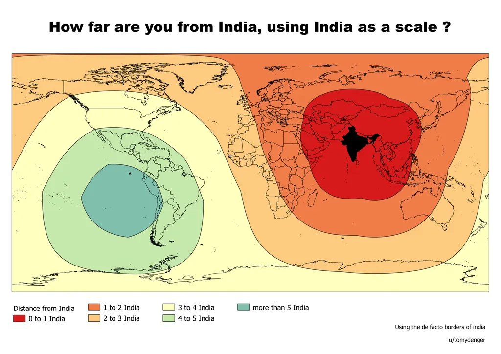 How many Indias are you away from India? Important geographic measurement scale; the only unit more precise is a banana. Source: buff.ly/3InVk1K