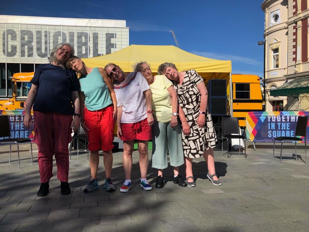 Some pics from today’s hot & sunny Perf #TogetherInTheSquare ⁦@crucibletheatre⁩ #ThirdBiteDance ⁦@50_CDS⁩
