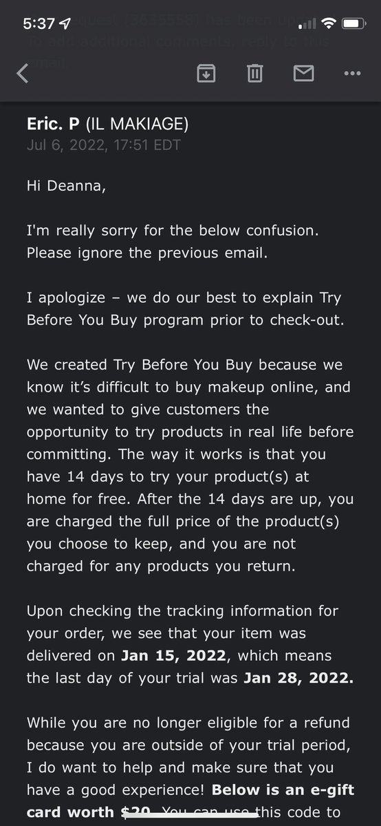 Deejustme1's tweet photo. So @ilmakiage then said they could send me a $20 e gift voucher. This is not right! Their bottle was not made right now I’m out of money! https://t.co/JCkFCcDp6l