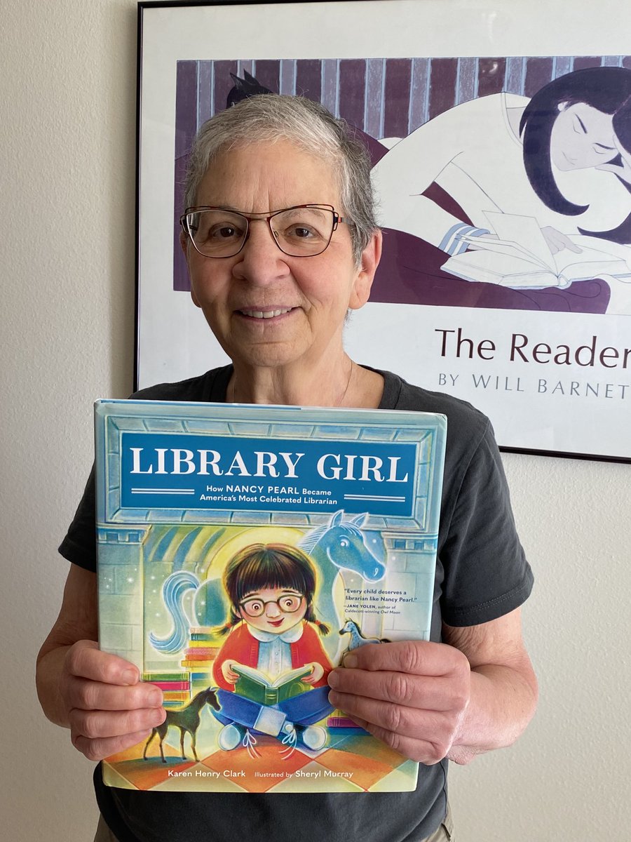First copy of #LibraryGirl, written by Karen Henry Clark and illustrated by ⁦<a href="/Sheryl_Murray/">Sheryl Murray</a>⁩ ! That’s me on the cover with my horse Charger. Available for preorder at your favorite bookstore -