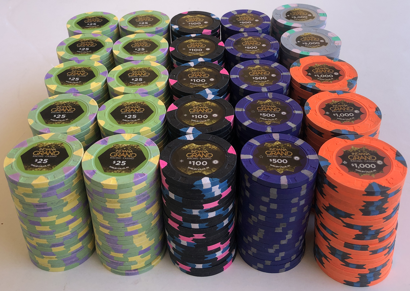 Resorts Tunica Paulson Poker/Table Chips Closed Casino Lot of 100 $5 Denom 