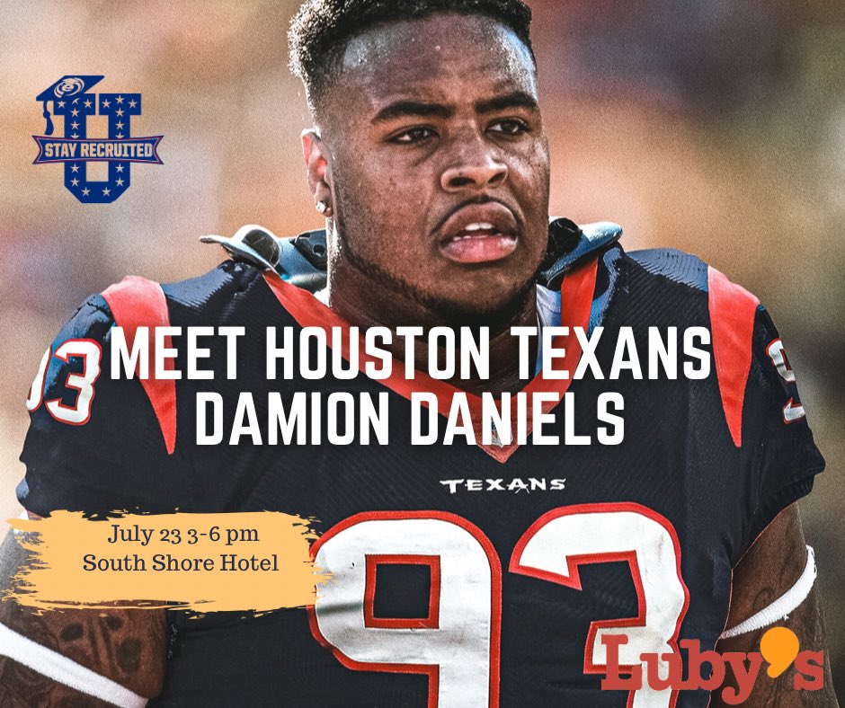 CoachReggie⚡️⚡️⚡️ (@nextlevelsports) on Twitter photo Meet <a href="/HoustonTexans/">Houston Texans</a> <a href="/Dboogie_93/">Damion Daniels</a>. Learn how he made it to the <a href="/NFL/">NFL</a>. Hear his story of triumph. #therecruitinggameplan #stayrecruited Meet <a href="/HoustonTexans/">Houston Texans</a> <a href="/Dboogie_93/">Damion Daniels</a>. Learn how he made it to the <a href="/NFL/">NFL</a>. Hear his story of triumph. #therecruitinggameplan #stayrecruited