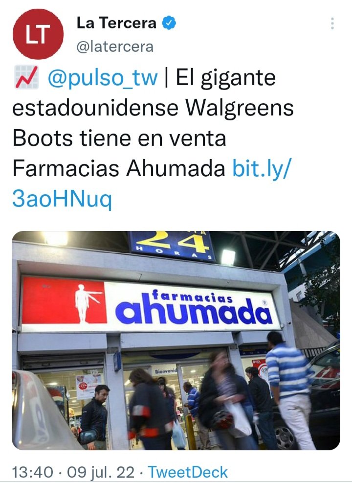Otro inversionista que se va de Chile.....