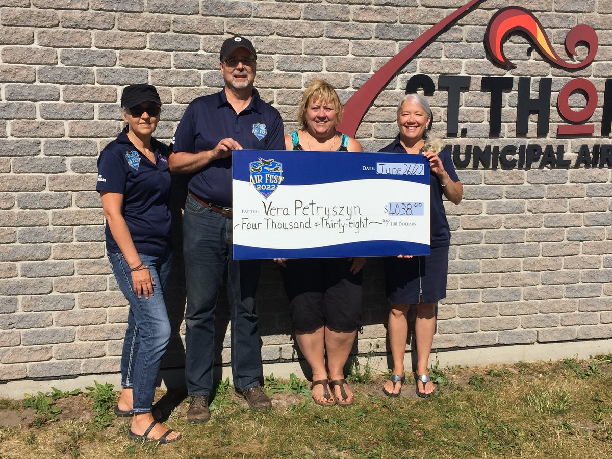 Congratulations to Vera Petryszyn who won our Air Fest 50/50 draw and is taking home a cool $4,038! 😎💰

Want your chance to win just like Vera?! We have launched another 50/50 draw! Proceeds raised go to support local charities! 

BUY ONLINE NOW: airfest.ca/50-50/