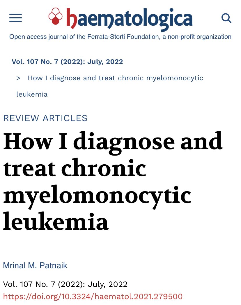Naveen Pemmaraju, MD (@doctorpemm) on Twitter photo Brilliant, must-read, state-of-the-art review from the one & only: <a href="/MrinalPatnaik/">Mrinal Patnaik</a> out now in <a href="/Haematologica/">Haematologica</a> !
haematologica.org/article/view/h…
#CMMLsm | Check out Dr Patnaik’s wonderful CMML education session with us recently on <a href="/HemeReports/">Heme Reports</a> hemereports.com ! Brilliant, must-read, state-of-the-art review from the one & only: <a href="/MrinalPatnaik/">Mrinal Patnaik</a> out now in <a href="/Haematologica/">Haematologica</a> !
haematologica.org/article/view/h…
#CMMLsm | Check out Dr Patnaik’s wonderful CMML education session with us recently on <a href="/HemeReports/">Heme Reports</a> hemereports.com !