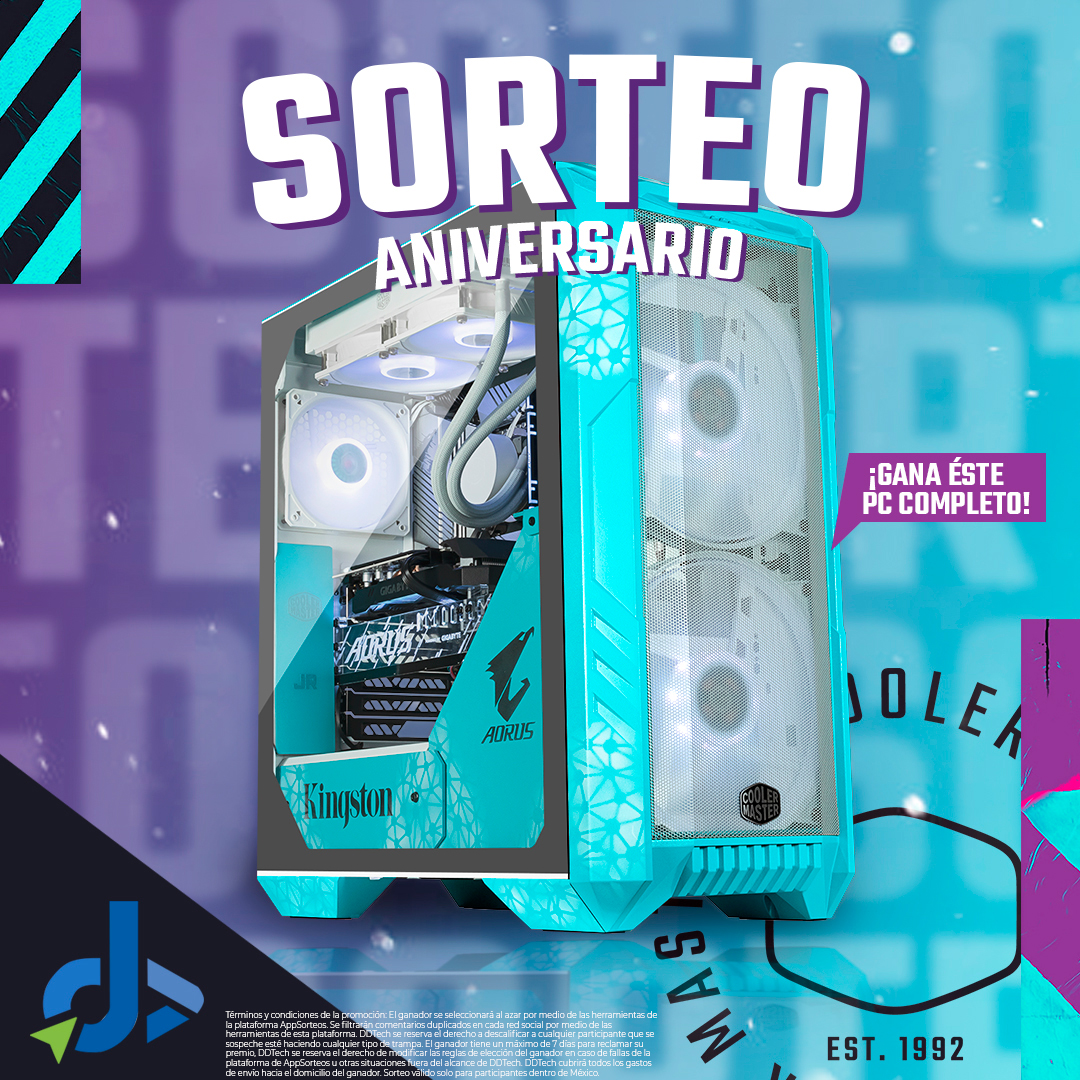 DDTECH (@ddtechmx) on Twitter photo Continúo festejando mi aniversario 14, y gracias a Cooler Master, Aorus y Kingston, tenemos para ti este mod hecho PC Gamer, único en el multiverso. Sigue este sencillo paso:
1.- Da Retweet a esta imagen.
No olvides s3guir a: <a href="/CoolerMaster/">Cooler Master</a> , <a href="/KingstonLatam/">Kingston Latam</a> y <a href="/AORUSLATAM/">AORUS LATAM</a> 1/2 Continúo festejando mi aniversario 14, y gracias a Cooler Master, Aorus y Kingston, tenemos para ti este mod hecho PC Gamer, único en el multiverso. Sigue este sencillo paso:
1.- Da Retweet a esta imagen.
No olvides s3guir a: <a href="/CoolerMaster/">Cooler Master</a> , <a href="/KingstonLatam/">Kingston Latam</a> y <a href="/AORUSLATAM/">AORUS LATAM</a> 1/2