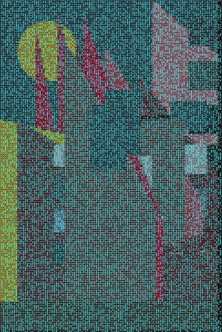 earth_timeline's tweet image. The process for this piece is I created some generators in P5js, such as city-scapes and then write a poem on a curated image.
Thanks Daniel Shiffman on #codingtrain for videos/CC code libraries on ASCII art and other topics on #p5js.
ASCII/cellular automata WIP for #fxhash.