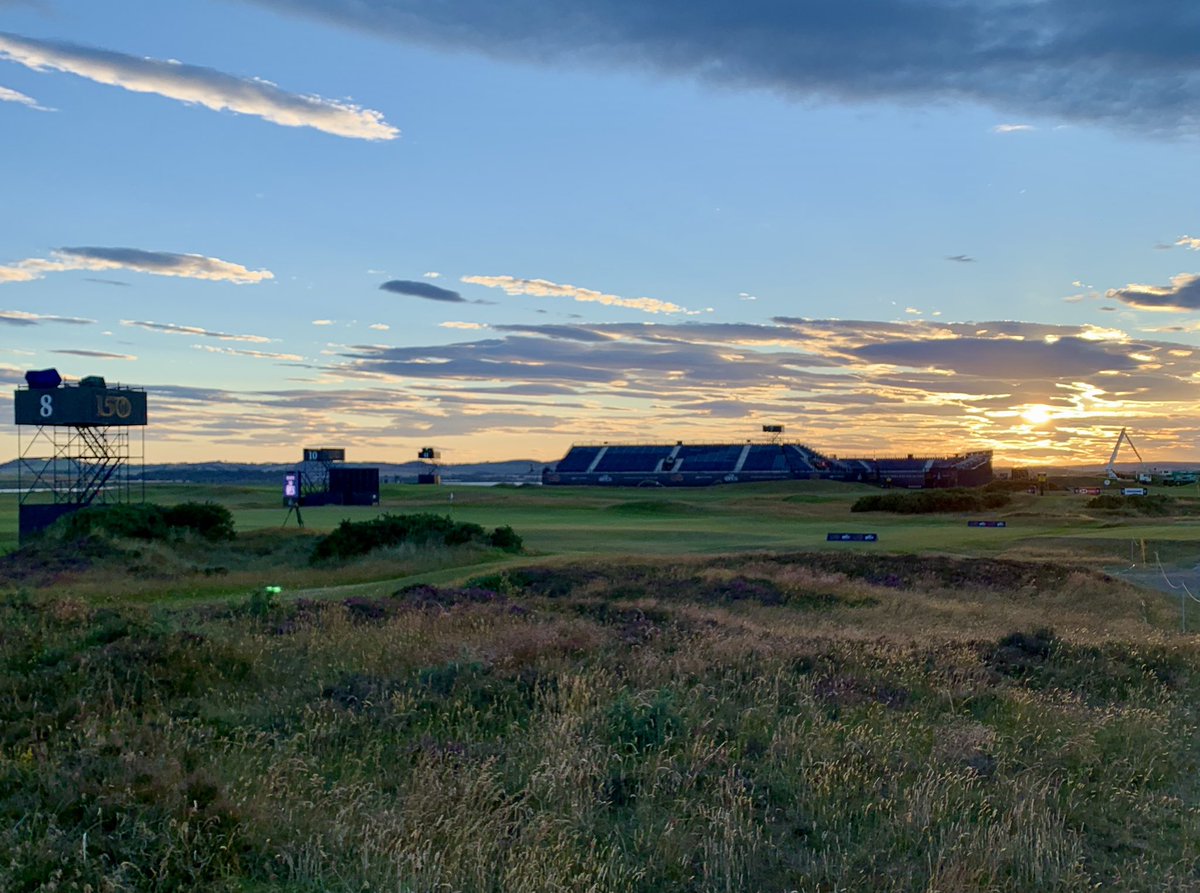 golfwithaig's tweet photo. A treat to stroll around @TheHomeofGolf in this evening’s twilight, on the eve of the 150th @TheOpen. The Old Course is looking impeccable. Like a proper links course should, in summer conditions. https://t.co/ualY85ts1S