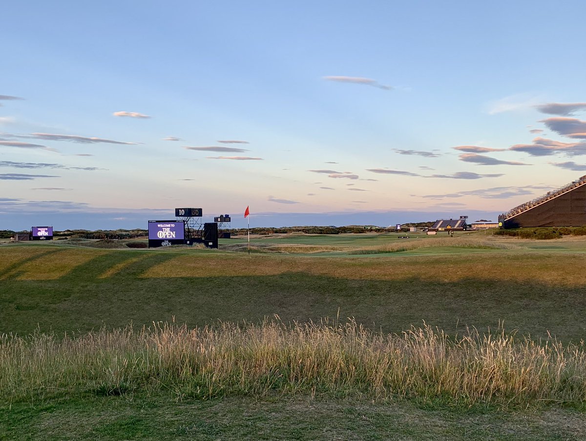 golfwithaig's tweet photo. A treat to stroll around @TheHomeofGolf in this evening’s twilight, on the eve of the 150th @TheOpen. The Old Course is looking impeccable. Like a proper links course should, in summer conditions. https://t.co/ualY85ts1S