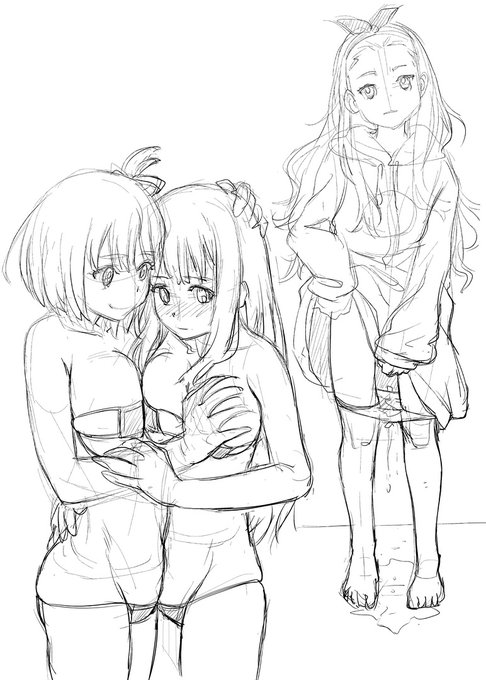 作業配信中の、リコリコらくがき。 