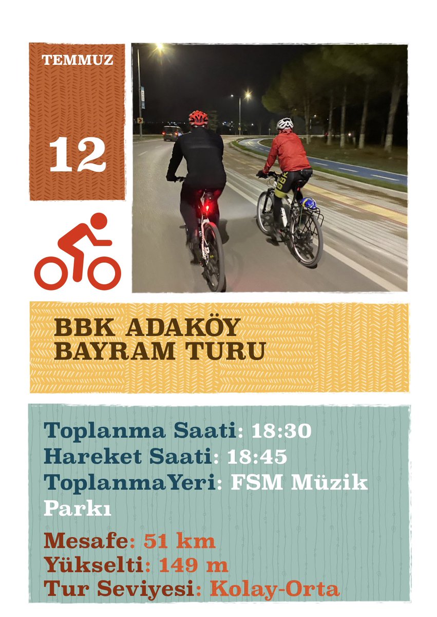 Bayram turumuza bekliyoruz. #bike
#biker
#bikes
#bursa 
#osmangazi 
#nilüfer
#yıldırım
#cyclingfhoto
#mudanya
#etkinlik 
#haftasonu
#doga
#aksamturu
#kamp
#seyahat
#dünyabisikletgünü
#adaköy
#bayram