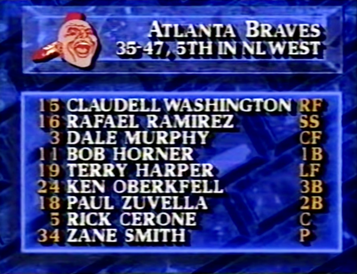 📅 July 11, 1985
⚾️ Braves starting lineup vs Phillies

#Braves | #ForTheA