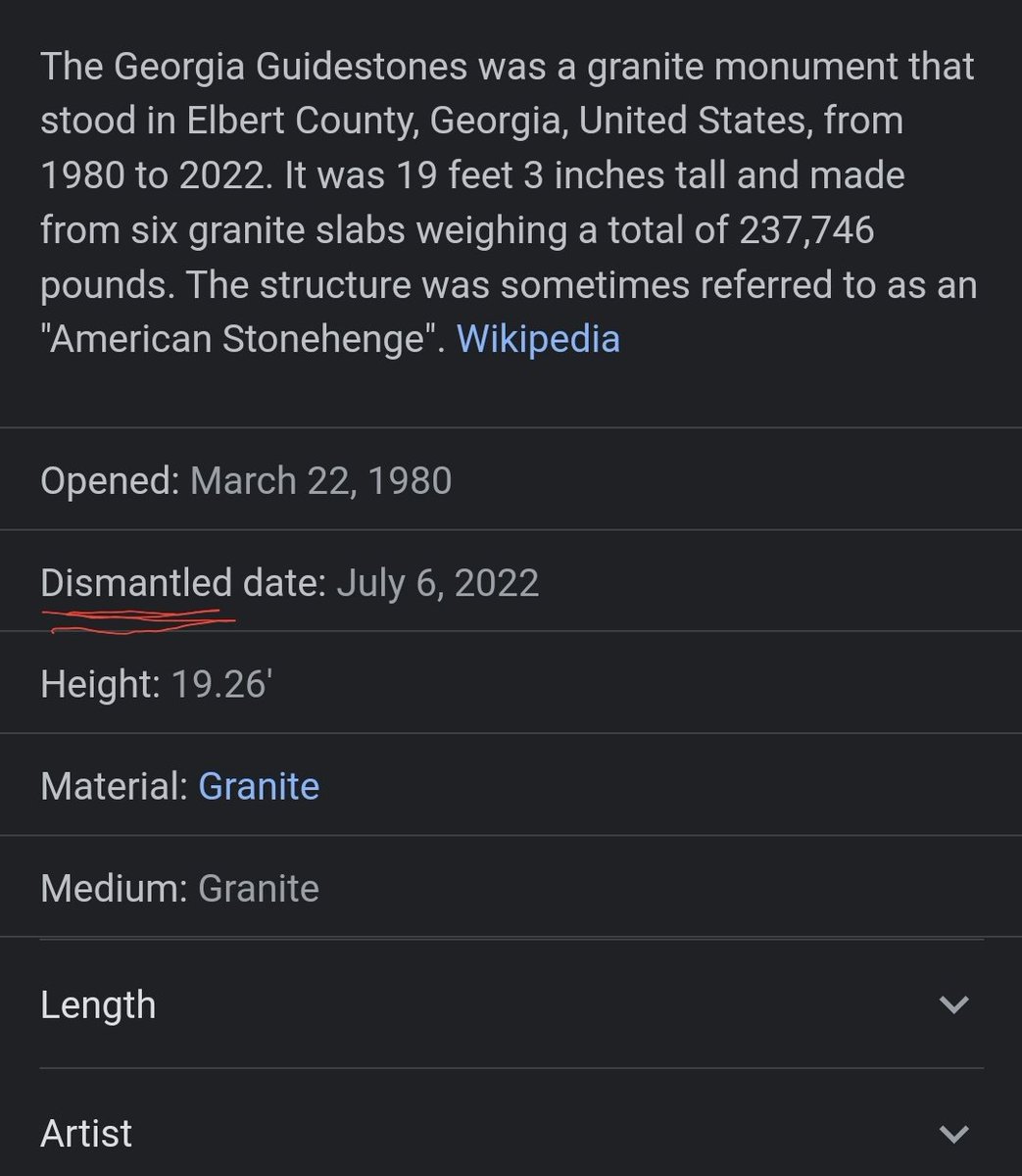 eunuch88's tweet photo. Just found out about them tearing down the #GeorgiaGuidstones https://t.co/ppSoB9Pp5i
