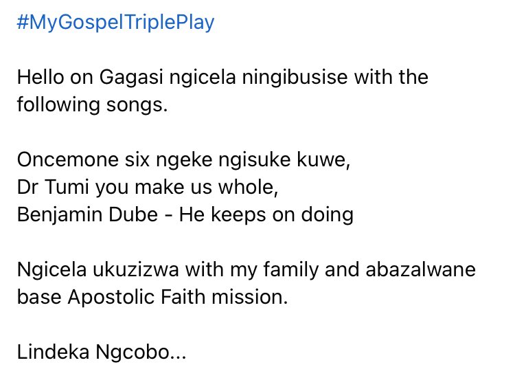 SundayDevotion's tweet image. My Gospel Triple Play

Email your selection to sundaydevotion@gagasi995.co.za

@gagasifm 

#StillAtIt
#SundayDevotion
#GospelTriplePlay 
#Gagasifm