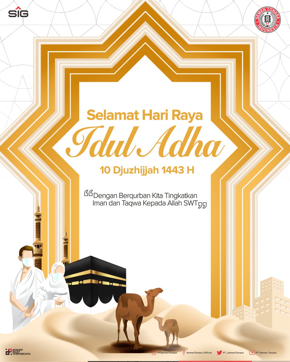 Selamat Hari Raya Idul Adha 10 Dzulhijjah 1443 H #SahabatTonasa.
Dengan Berqurban Kita Tingkatkan Iman dan Taqwa Kepada Allah SWT. 

#IdulAdha1443H
#SemenTonasa 
#KokohKuatTerpercaya 
Semen Tonasa