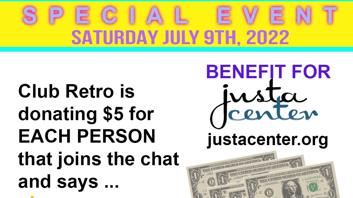 TONITE! Club Retro cares! Benefit tonight for Justa Center that provides water and cooling stations for homeless in the Phoenix area. Stop in and say “the heat is on” and Club Retro will donate $5 for each person to this great organization.  twitch.tv/djjustintyme