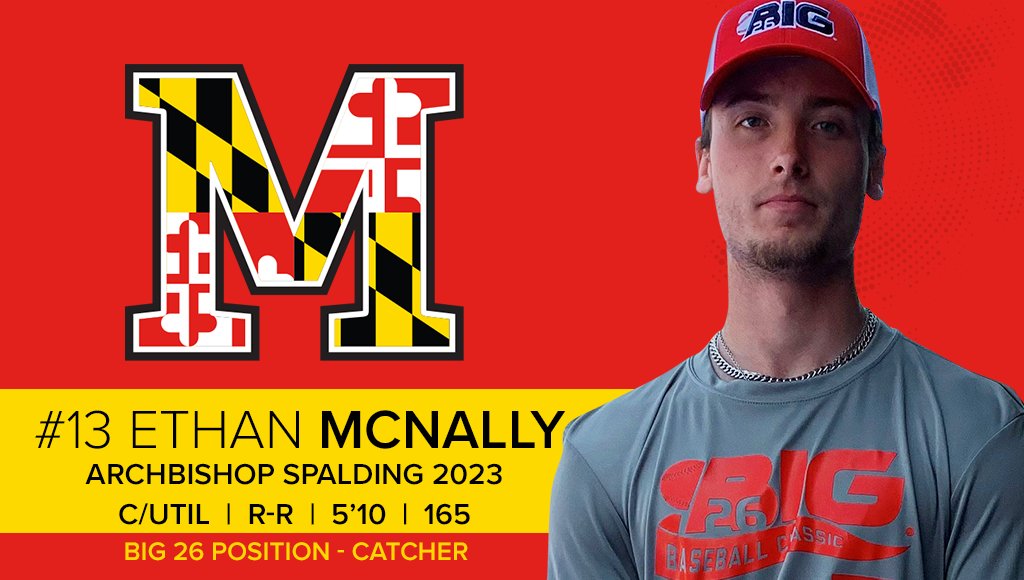 🟥MD PLAYER SPOTLIGHT🟥
#13 Ethan McNally
Archbishop Spalding HS | 2023 | Catcher
Ethan &amp; Team MD head to Harrisburg to face PA at FNB Field July 15-17. 🔗big26.com for links to ☑️Scout RSVP, 🎟️Fan Tix &amp; 📧Enews. <a href="/EthanMcnally/">Ethan McNally</a> <a href="/ASCavsBaseball/">Spalding Baseball</a>