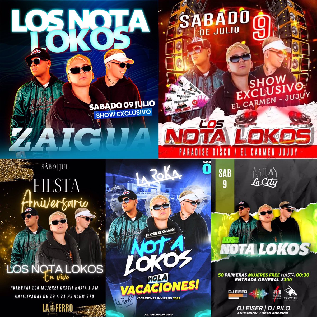 BraProNL's tweet photo. Esta noche🔥
1 - La City (Salta)
2 - La Roka (Salta)
3 - La Ferro (Salta)
4 - Zaigua (Jujuy)
5 - Paradise (Jujuy)
#LosNotaLokos 😎 https://t.co/XNFzlqrtCy