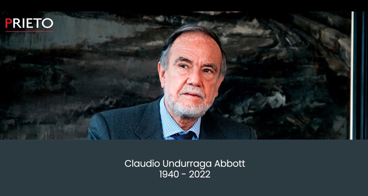 Con mucha tristeza comunicamos el sensible fallecimiento de nuestro socio fundador Claudio Undurraga Abbott. 
Quisiéramos destacar y agradecer su lealtad, alegría, trayectoria y dedicación al Estudio. 
Lamentamos profundamente su partida y acompañamos a su familia en este momento
