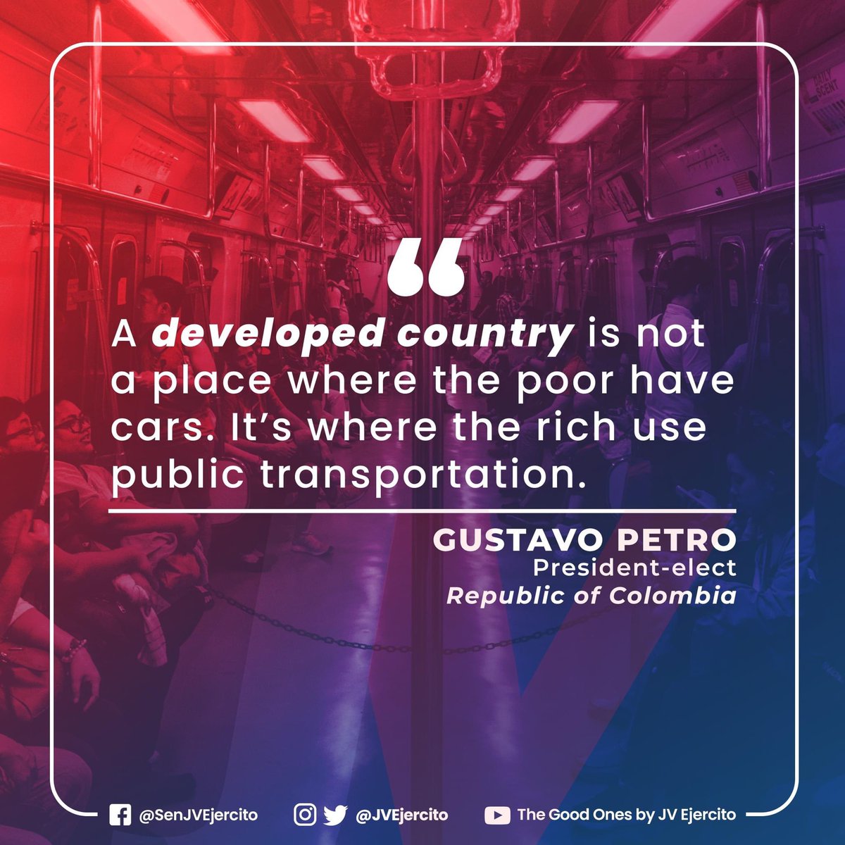 jvejercito's tweet photo. Mass Transit is the great social equalizer. 🇵🇭
#JVisTheGoodOne https://t.co/NpdBCS9IEB