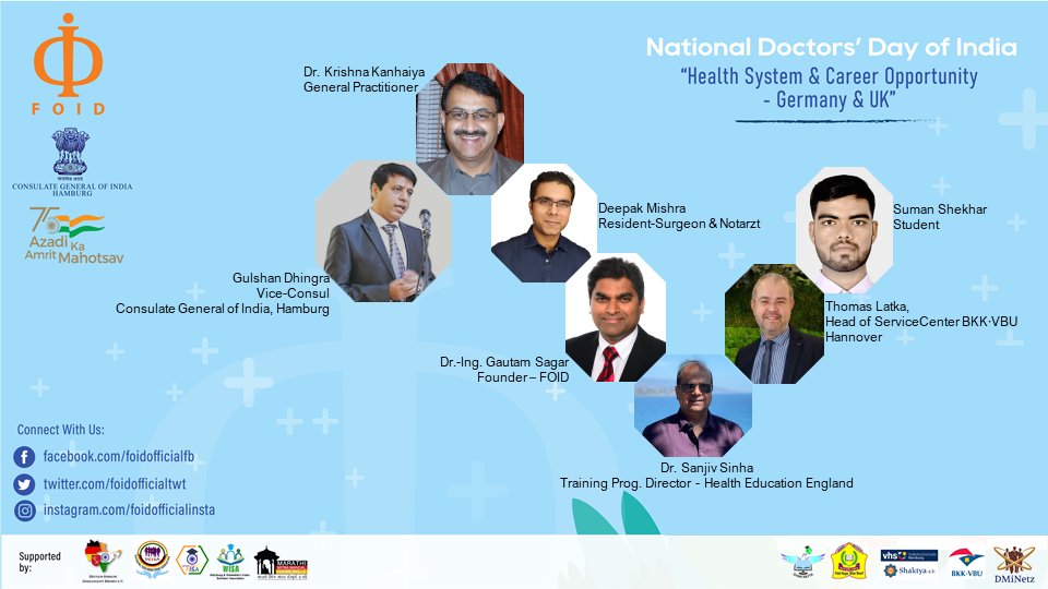 foidofficialtwt's tweet photo. National Doctors' Day of India, by @foidofficialtwt , Hannover, Germany in cooperation with the @IndiainHamburg Germany - informative session on "Health System & Career Opportunity for Medical Doctors in 𝗚𝗲𝗿𝗺𝗮𝗻𝘆 & 𝗨𝗞”.
@eoiberlin
@iccr_hq
@DrGautamSagar
#foidgermany https://t.co/FM4c4dlesA