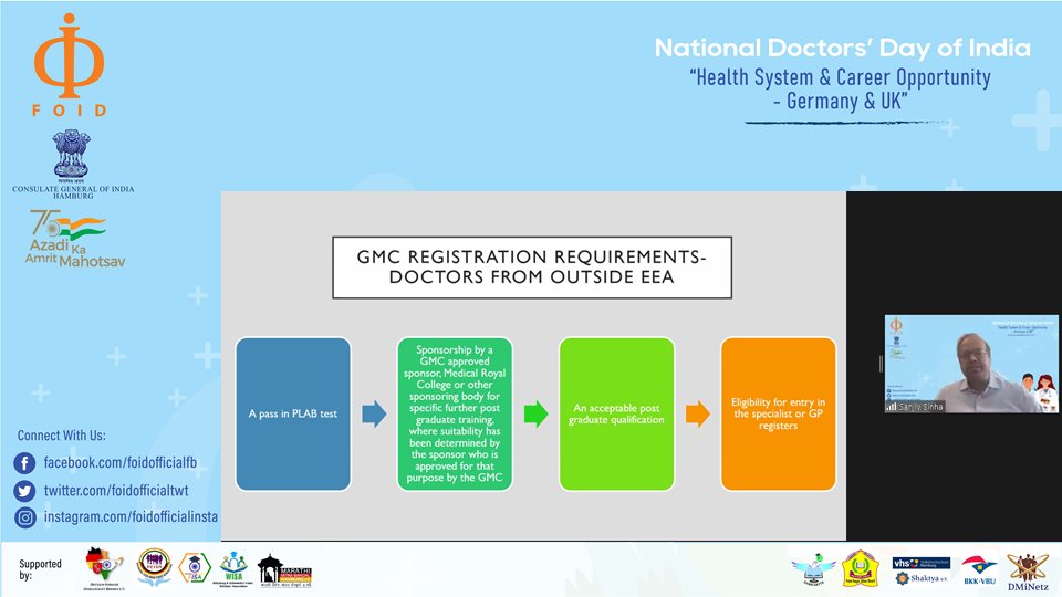 foidofficialtwt's tweet photo. National Doctors' Day of India, by @foidofficialtwt , Hannover, Germany in cooperation with the @IndiainHamburg Germany - informative session on "Health System & Career Opportunity for Medical Doctors in 𝗚𝗲𝗿𝗺𝗮𝗻𝘆 & 𝗨𝗞”.
@eoiberlin
@iccr_hq
@DrGautamSagar
#foidgermany https://t.co/FM4c4dlesA