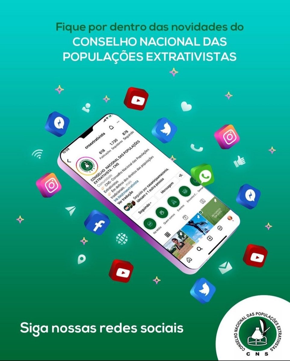 cnsextrativista's tweet photo. Quer ficar sempre por dentro das notícias e se manter engajado na luta pelos direitos das populações tradicionais e extrativistas da Amazônia?
Então segue o Conselho Nacional das Populações Extrativistas (CNS) nas redes sociais.
#cnsextrativistas #extrativistas https://t.co/L7OlGsoVnJ