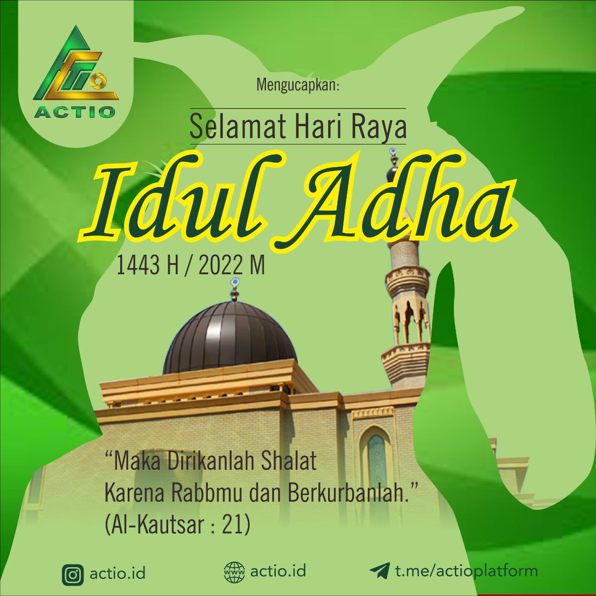 𝘼𝙘𝙩𝙞𝙤 𝚖𝚎𝚖𝚐𝚞𝚌𝚊𝚙𝚔𝚊𝚗 𝚜𝚎𝚕𝚊𝚖𝚊𝚝 𝚑𝚊𝚛𝚒 𝚛𝚊𝚢𝚊 𝙄𝙙𝙪𝙡 𝘼𝙙𝙝𝙖 2022 
𝗔𝗰𝘁𝗶𝗼 𝘁𝗼𝗸𝗲𝗻 𝗲𝗻𝘁𝗲𝗿𝘁𝗮𝗶𝗻𝗺𝗲𝗻𝘁
Follow us for more Information

📍Website : Actio.id
📍 telegram group : t.me/actioplatform
#Trending #Iduladha