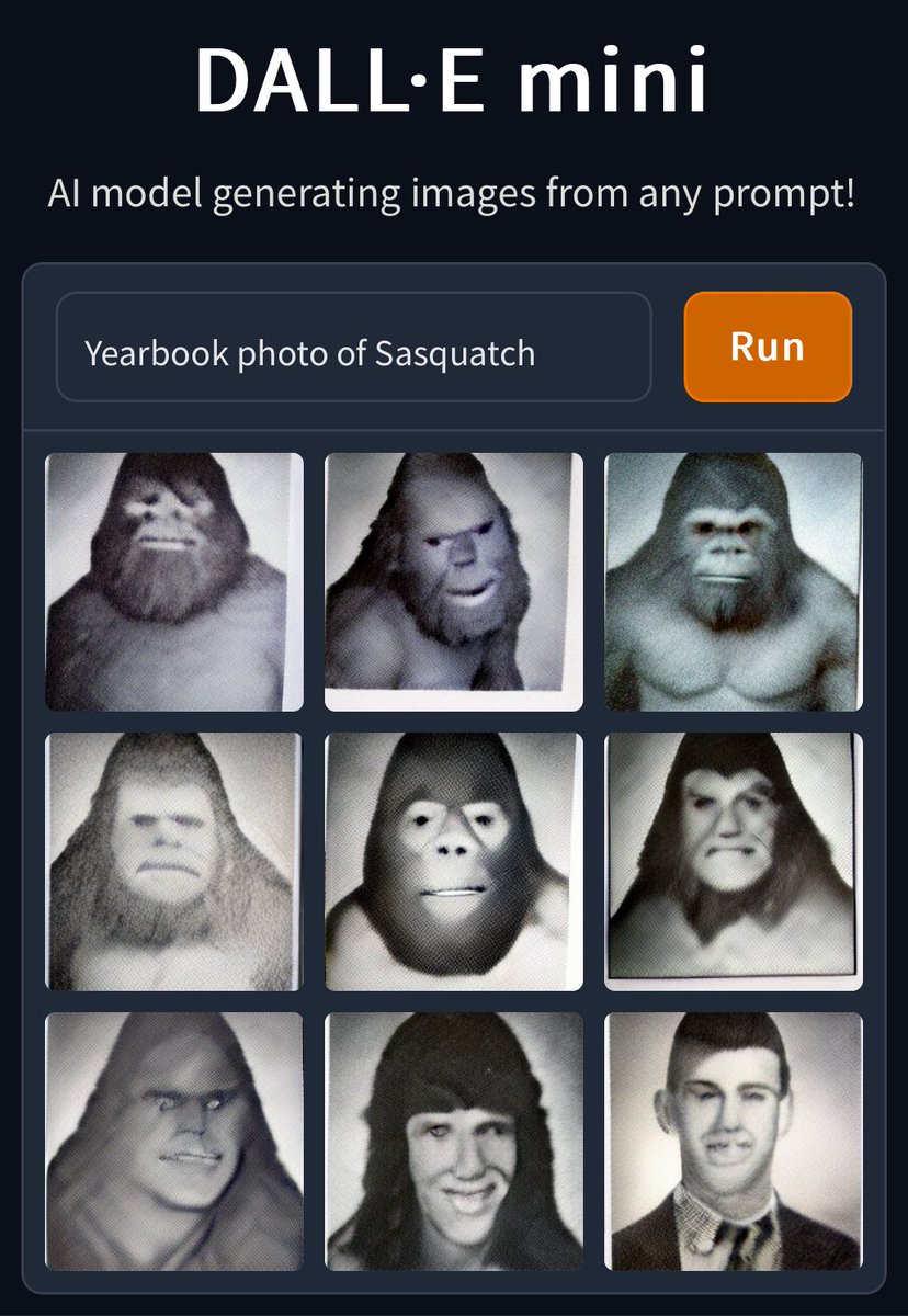 Yearbook photo of Sasquatch #dalleMini