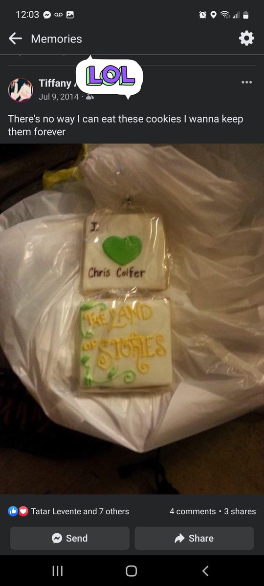 chillcolfer222's tweet photo. @chriscolfer did you ever get these cookies? In a little Cafe next to the book store you had at your signing at in New Jersey for #TLOS3? I never did ate mine, I couldn't ๐
https://t.co/mpf1fJZFgL