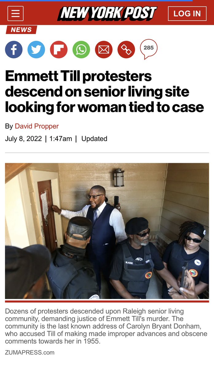 KingProgressive's tweet image. How terrifying it must’ve been for a crowd to invade your personal space not knowing if anyone there would try and take your life. I was thinking of Emmitt just now. #EmmettTill #longmemory #justice