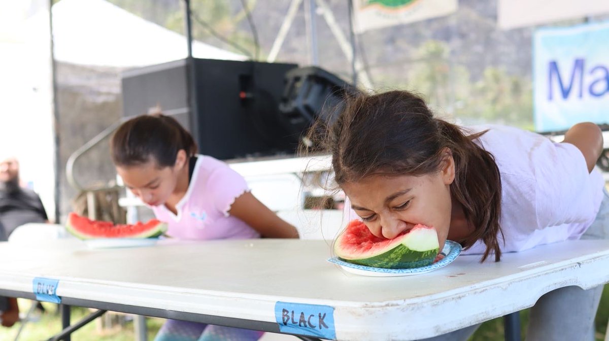 FarmFair's tweet photo. Congratulations to all of the winners and contestants from this year’s #watermeloneating contest! 🍉 #hawaiistatefarmfair https://t.co/R0UdE7Pyz4