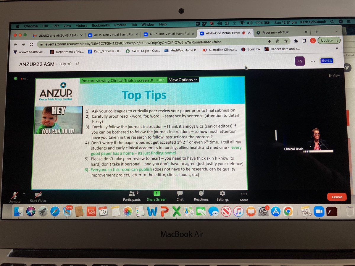 Loving top tips in publishing by Prof Paterson #ANZUP @ProfCancerCare