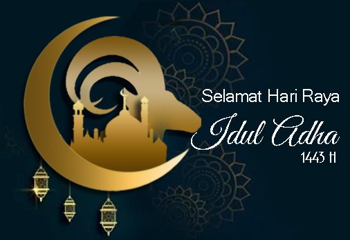 Idul Adha adalah saat untuk merayakan semangat kita dalam berkurban,
harapan kita pada ampunan,dan keteguhan kita dalam beriman.
Selamat Idul Adha 1443H