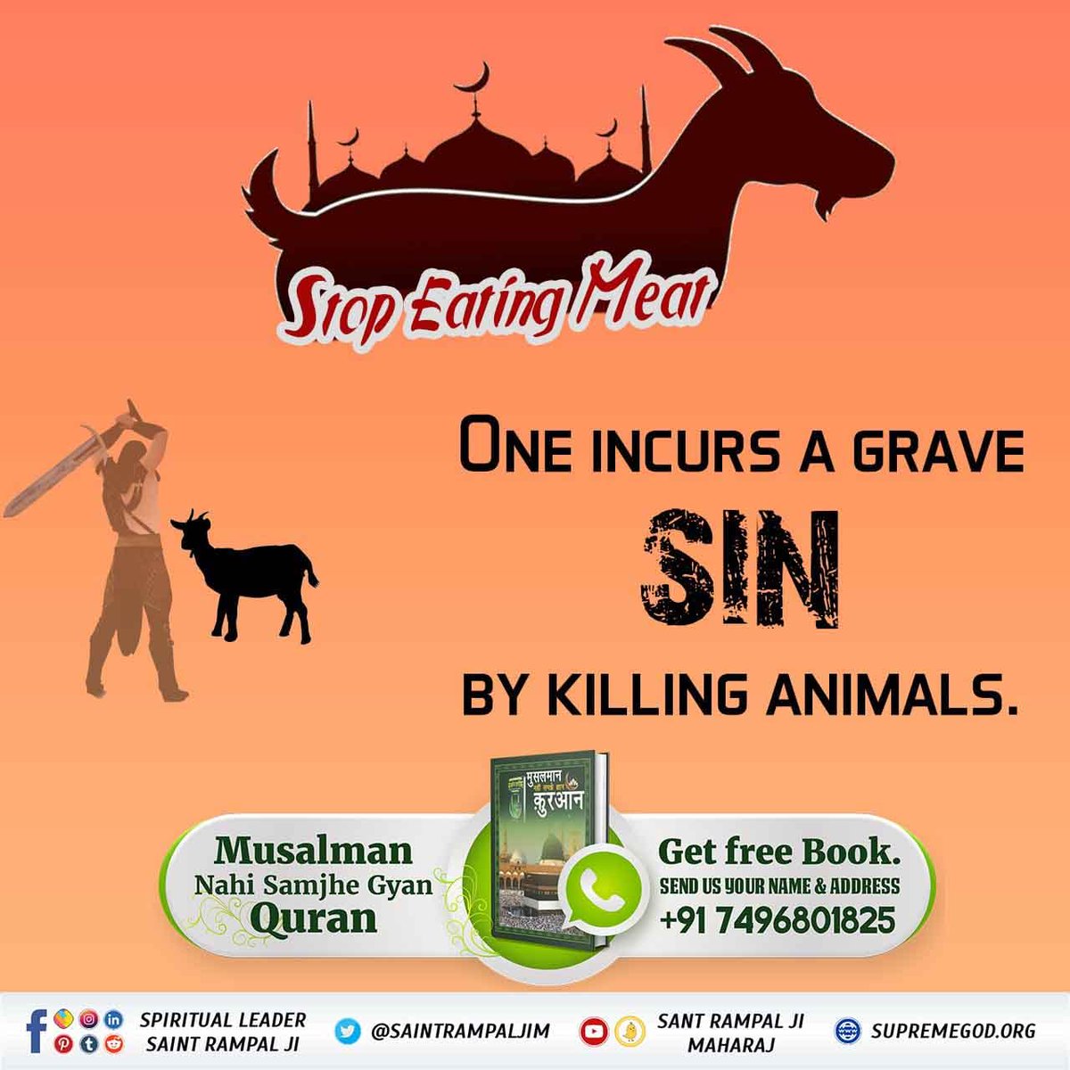 #बकरा_न_काटो
Hazrat Mohammad Ji Never Ate Meat So Why Do Muslims Eat Meat?
Hazrat Mohammad ji himself never ate meat and never allowed any of his followers to eat meat, then how can Muslims eat meat in the name of Hazrat Mohammad ji?
Watch🔸 Sudarshan channel at 6.00am
