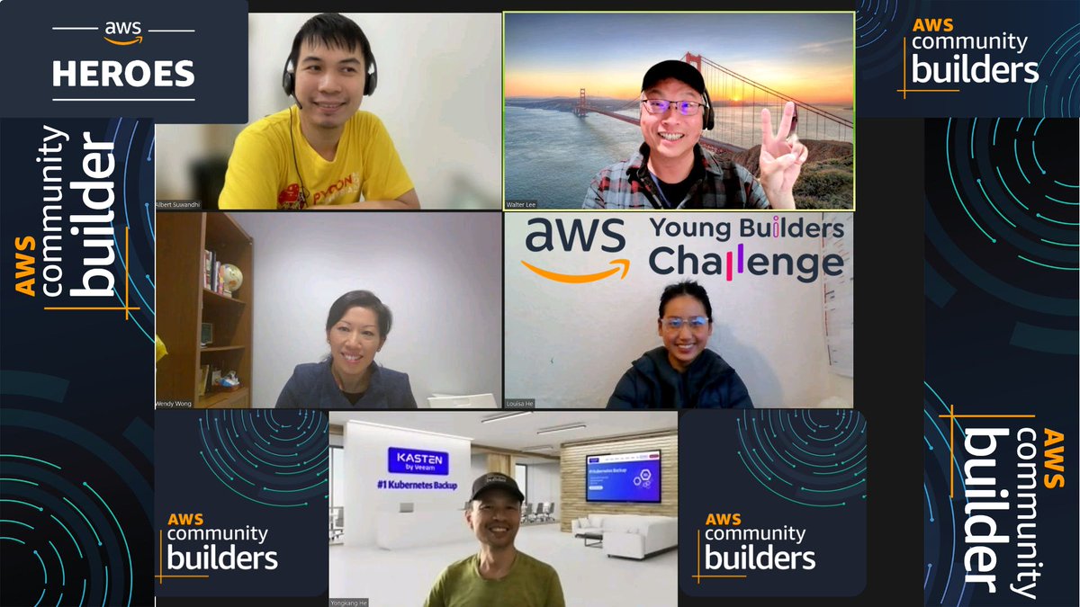 YongKangHe's tweet photo. I learnt from #AWSHeroes @Albert_Suwandhi #AWSCommunityBuilders @WalterLee16 Wendy Wong & #YoungBuilders Louisa. It is arguably 1 of the top reasons to be part of #AWSCommunity program. The application is now OPEN! @shafjag @jasondunn #YongkangHe @KastenHQ https://t.co/w6xTPRFY88 https://t.co/GSLVnJQX0m