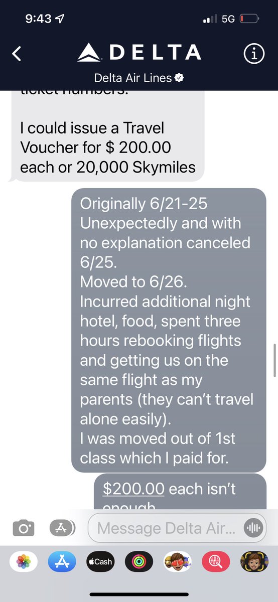 LallaTPierce's tweet photo. @Delta Bastian said. "We won’t stop until we’ve made things right, and we’ll never stop improving for you." Time to put your money where your mouth is. Everything about this exchange is unacceptable. https://t.co/UEaYNXtEUr